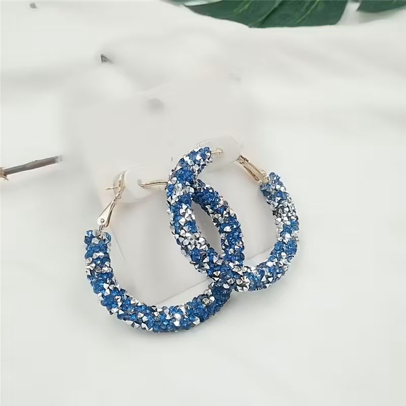 Candongas Bohochic con cristales y diamantes birllantes - Foto 4