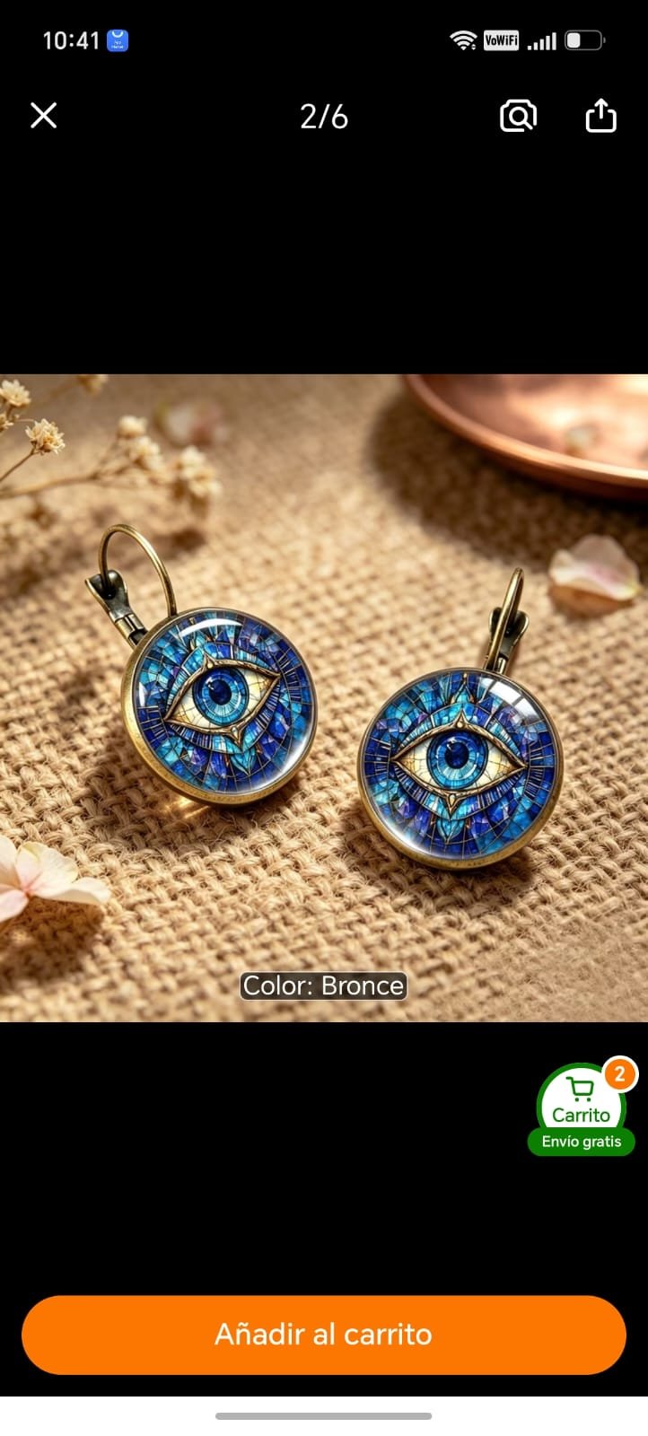 Candongas con brazalete del ojo turco